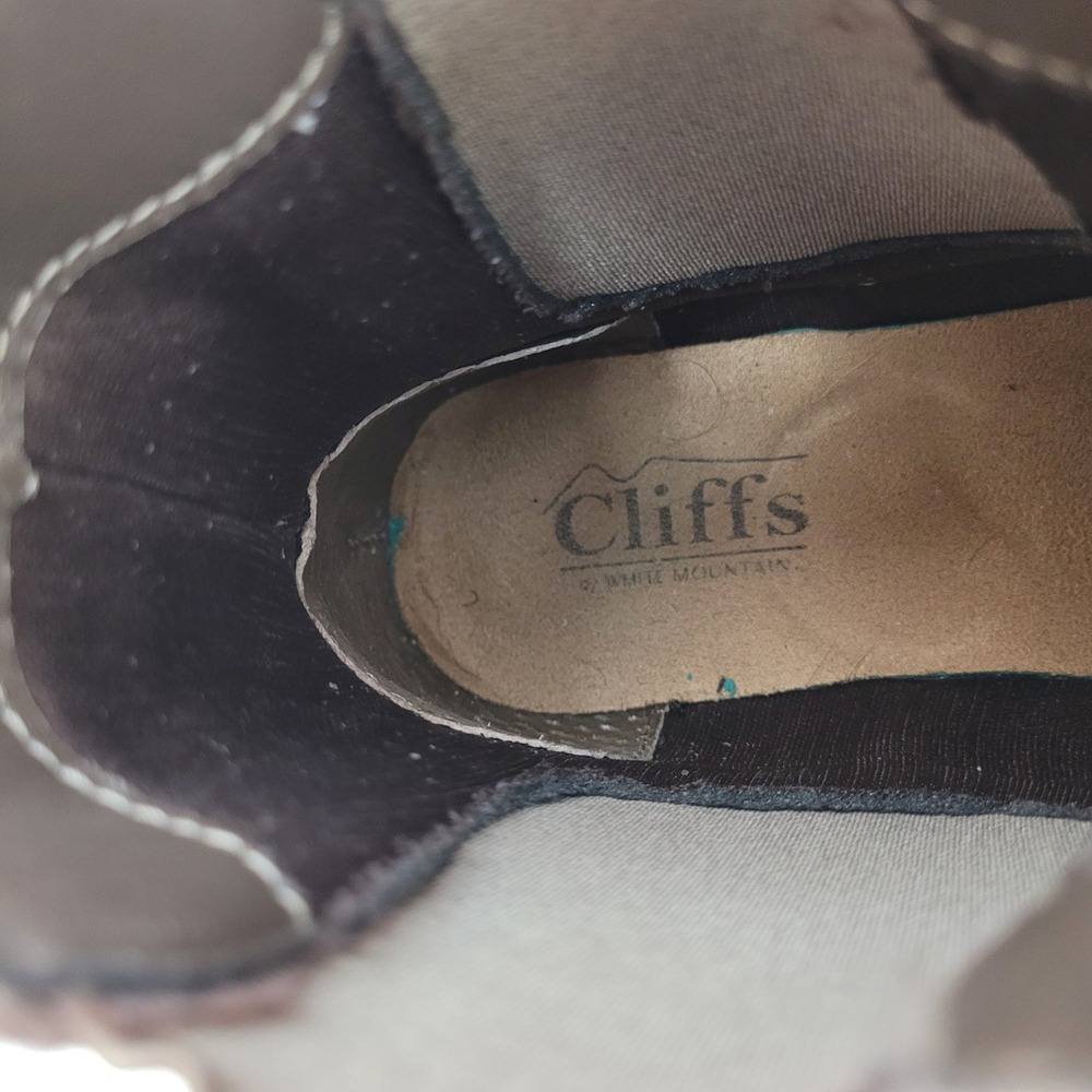 Cliffs by White Mountain Mastery Boot Women 7.5M Taupe Suede Textile Lug Sole - Picture 7 of 9